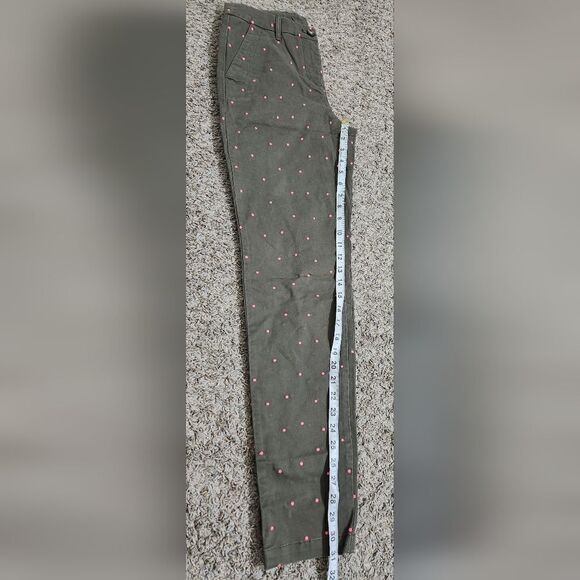 Boden Cropped Polka Dot Trouser Pants Green size 4 - Picture 3 of 12